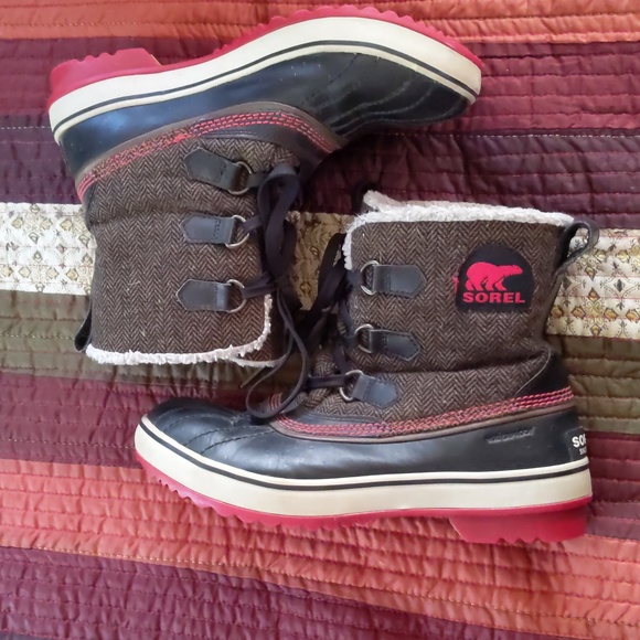 SOREL* Tivoli Li herringbone fleece lined tie up waterproof winter boots - Picture 4 of 12